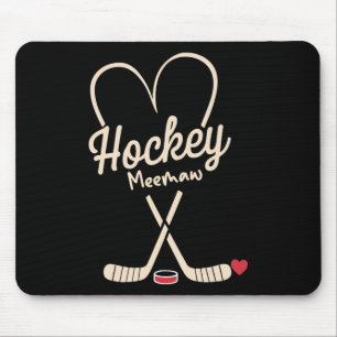 Hockey Meemaw Heart Hockey Player Mouse Mat