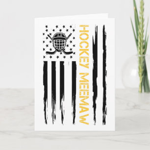 Hockey Meemaw Hockey Player Usa Flag Card