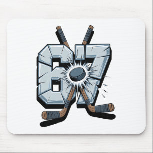 Hockey Meme Six Seven 6 7 67 Hockey Meme Mouse Mat
