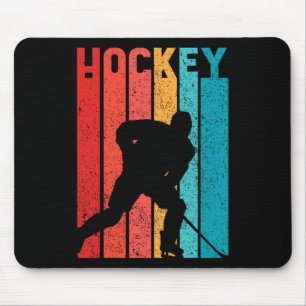 Hockey  Men's Children's Retro  Ice Hockey Player  Mouse Mat