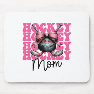 Hockey Mom Hockey Mama Mother's Day Pink Coquette Mouse Mat