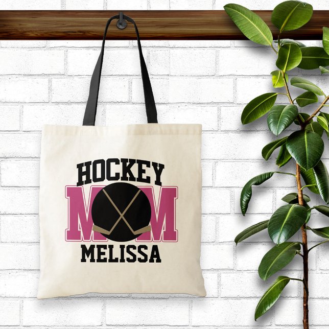 Hockey Mom Personalized (PINK) Tote Bag (Creator Uploaded)