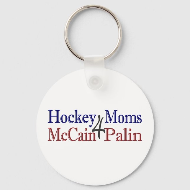Hockey Moms 4 McCain Palin Key Ring (Front)