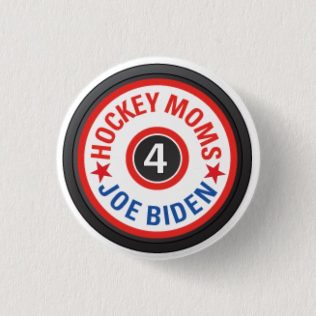 Hockey Moms for Biden Button (Front)