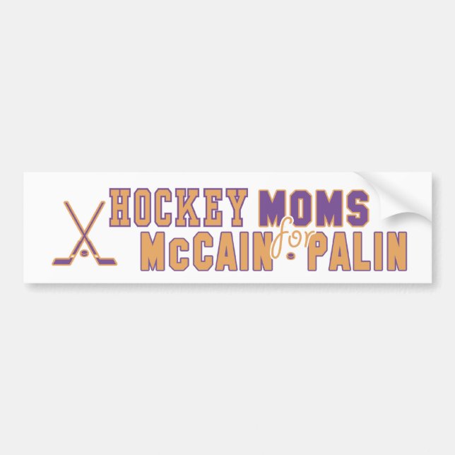 Hockey Moms for McCain Palin Bumper Sticker (Front)