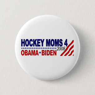 Hockey Moms for Obama Biden 6 Cm Round Badge