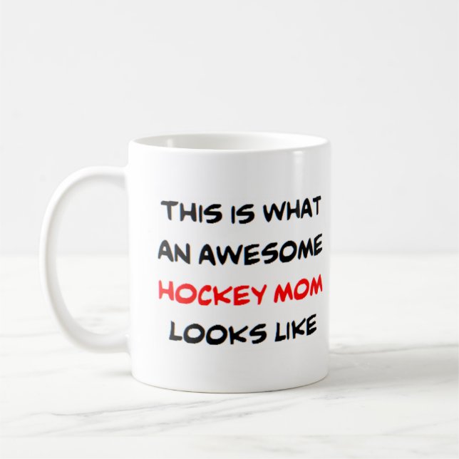 hockey mum, awesome coffee mug (Left)