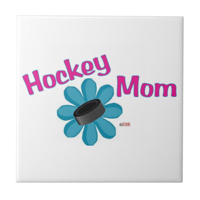 Hockey Mum Flower Puck Tile (Front)