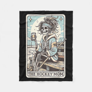Hockey Mum Funny Skeleton Card Fleece Blanket