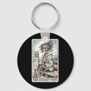 Hockey Mum Funny Skeleton Card Key Ring