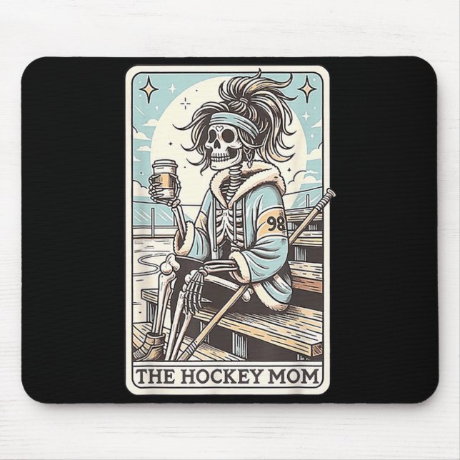 Hockey Mum Funny Skeleton Card Mouse Mat (Front)