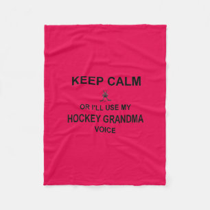 Hockey Mum - Grandma Keep Calm Crown Blanket