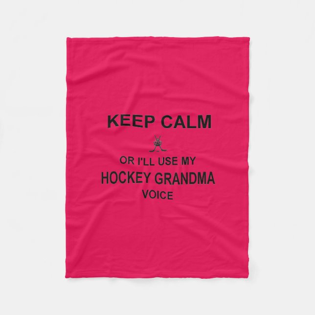 Hockey Mum - Grandma Keep Calm Crown Blanket (Front)