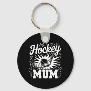 Hockey Mum Heart Family Mothers Day Hockey Lover Key Ring