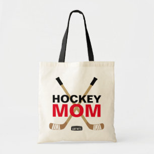 Hockey Mum Hockey Sticks and Puck Personalise Tote Bag