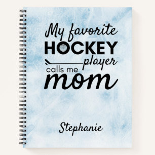 Hockey mum notebook favourite player blue ice