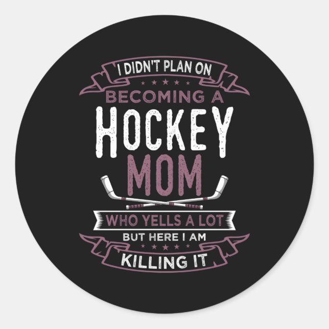 Hockey Mum Player Sports Mother'S Day Classic Round Sticker (Front)