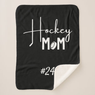Hockey mum rink gear blanket calligraphy black