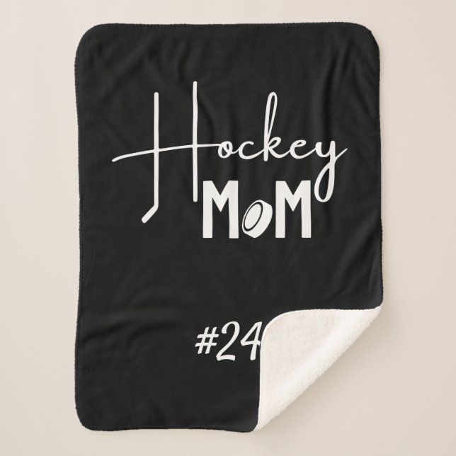 Hockey mum rink gear blanket calligraphy black (Front)