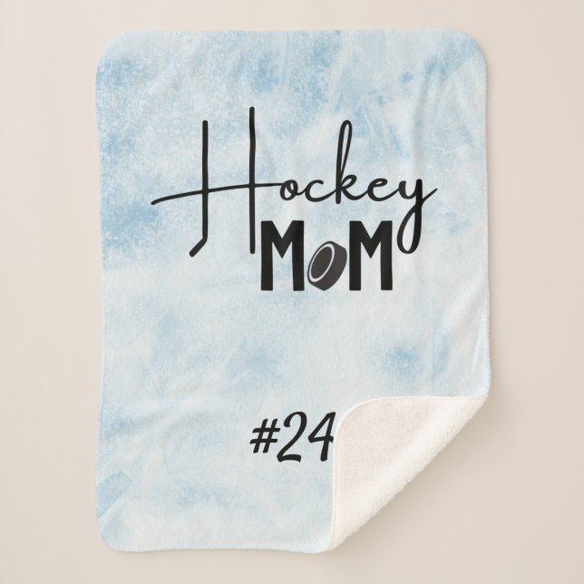 Hockey mum rink gear blanket calligraphy blue ice (Front)