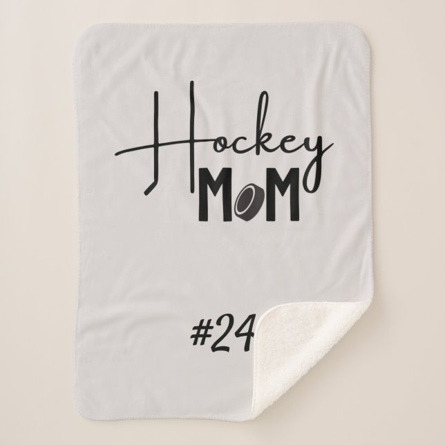 Hockey mum rink gear blanket calligraphy grey (Front)