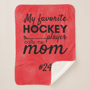 Hockey mum rink gear blanket favourite player red