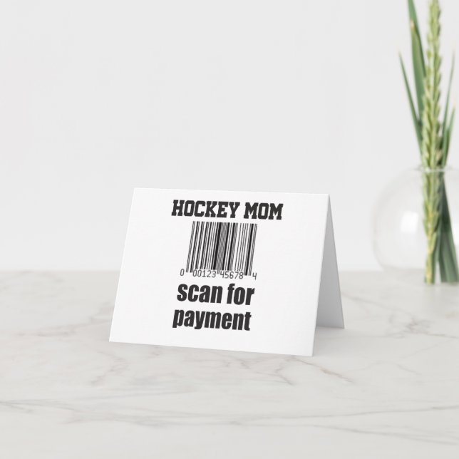 Hockey Mum Scan for Payment Thank You Card (Front)