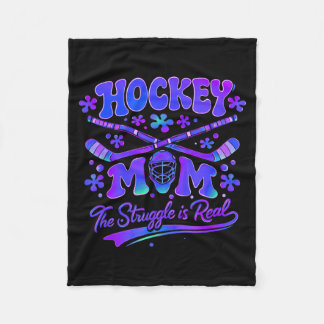 Hockey Mum The Struggle Is Real Goalie Mask Sticks Fleece Blanket