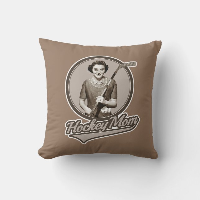 Hockey Mum Throw Pillow (Front)