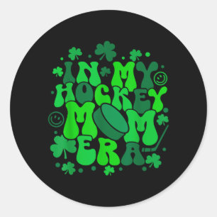Hockey Mum Vibes St Patricks Day Irish Shamrock Classic Round Sticker