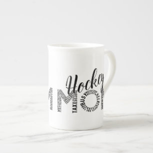 Hockey Mum Word Art Bone China Mug