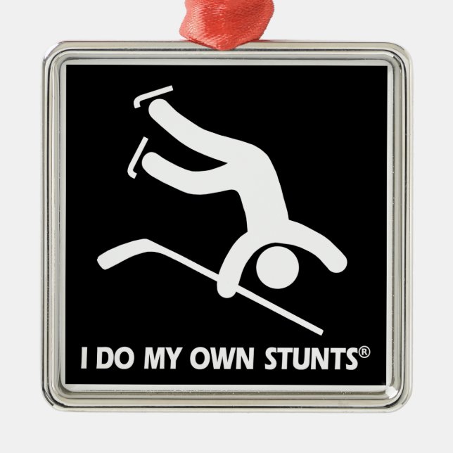 Hockey My Own Stunts Metal Tree Decoration (Front)