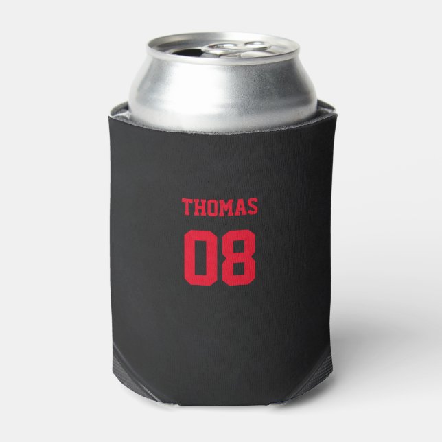 Hockey Name and Number Personalised Can Cooler (Can Front)