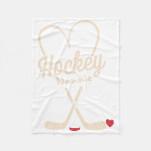 Hockey Nannie Heart Hockey Player Fleece Blanket
