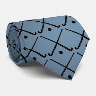 Hockey Necktie on Gradient Blue
