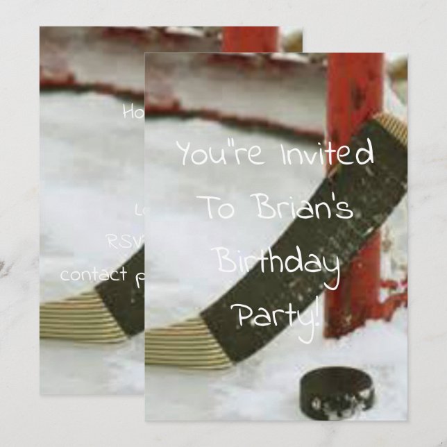 hockey net goal invitation (Front/Back)