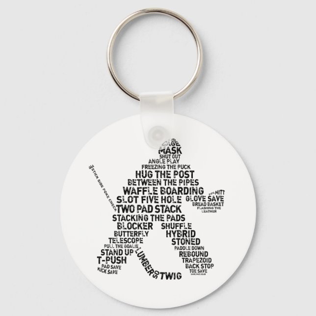 Hockey Netminder Key Ring (Front)