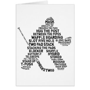 Hockey Netminder Word Art Greeting Card