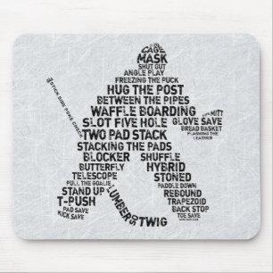 Hockey Netminder Word Art Mousemat