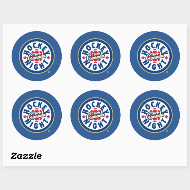 Hockey Night in Canada Logo Classic Round Sticker (Sheet)
