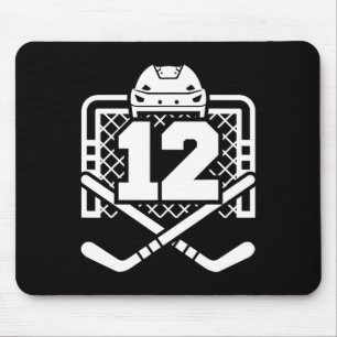 Hockey Number 12 Jersey Funny Hockey Player Game D Mouse Mat
