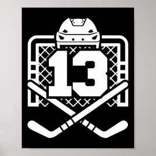 Hockey Number 13 Jersey Funny Hockey Player Game D Poster