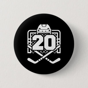 Hockey Number 20 Jersey Funny Hockey Player Game D 6 Cm Round Badge