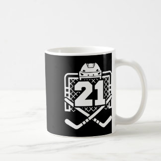 Hockey Number 21 Jersey Funny Hockey Player Game D Coffee Mug