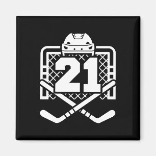 Hockey Number 21 Jersey Funny Hockey Player Game D Magnet