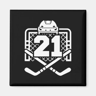 Hockey Number 21 Jersey Funny Hockey Player Game D Magnet