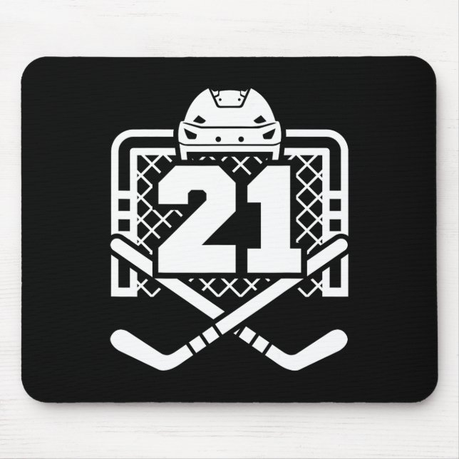Hockey Number 21 Jersey Funny Hockey Player Game D Mouse Mat (Front)