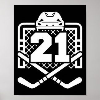 Hockey Number 21 Jersey Funny Hockey Player Game D Poster