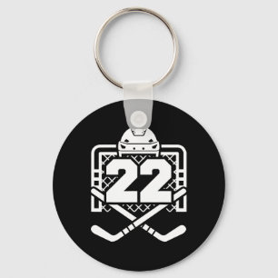 Hockey Number 22 Jersey Funny Hockey Player Game D Key Ring