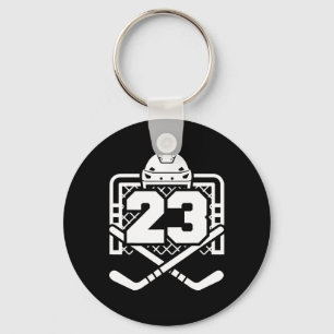 Hockey Number 23 Jersey Funny Hockey Player Game D Key Ring